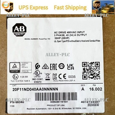 20F11ND040AA0NNNNN AB PowerFlex Air Cooled 753 AC Drive UPS Fast Shipping