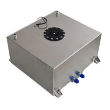 15 Gallon Polished Aluminum Racing Drift Fuel Cell Tank & level Sender Universal