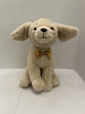 FAO Schwarz 12  Golden Labrador Retriever Puppy Dog Plush W/ Gold Bow Tie