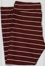 TC LuLaRoe Tall  Curvy Leggings White Stripes on Brown NWT X03