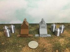 FARM Set Cluster 2 Grain Elevator Buildings 6 Grain Silos - T Scale Gauge 1:450