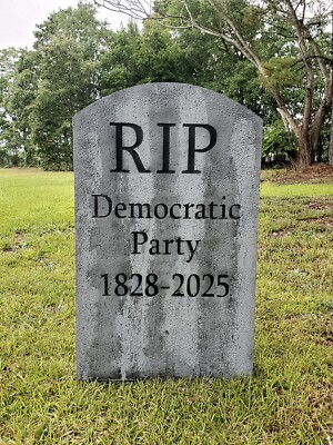 RIP Democratic Party Tombstone Halloween Headstone Graveyard Prop Comedy