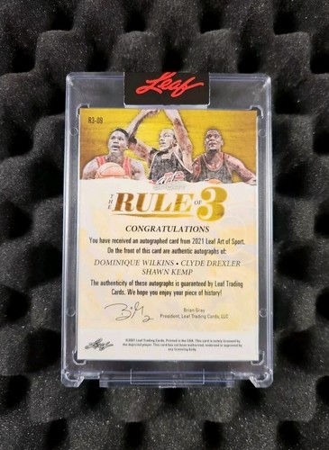 Shawn Kemp autograph Rule of 3 Dominique Wilkins auto Clyde Drexler #2/12 Rare🔥 - Picture 3 of 3