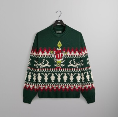 Kith for the Grinch Christmas Fair Isle Lewis Crewneck Sweater