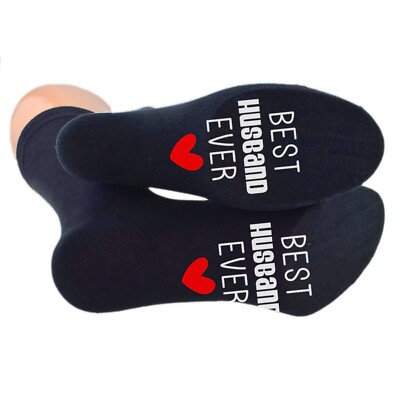 Marineblaue Socken Best Husband Ever Sohle Print UK 5 12