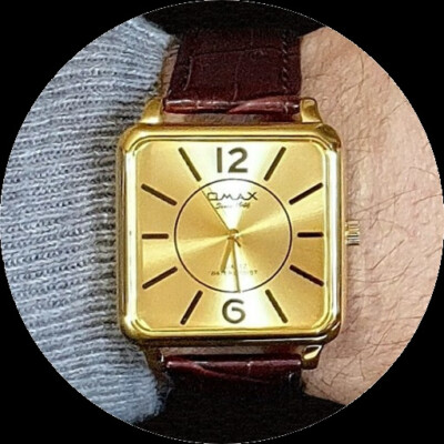 OMAX Classic Casual Seiko Movt, Brown Leather, Square Gold Dress Watch SC8047