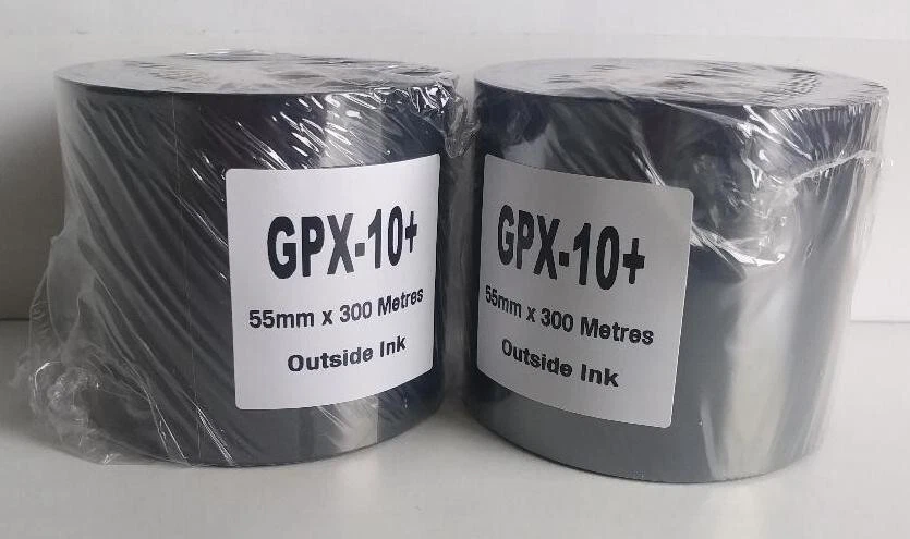 2x Thermal Transfer Ribbons 55mm x 300 Meters Wax - Resin GPX-10+ - Image 3 of 4