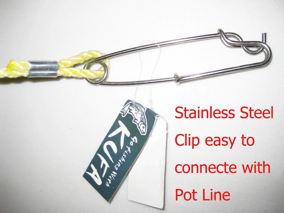 KUFA 100' polyester rope & 11'' Red/White float combo +1section,48”long flagpole - Image 3 of 4