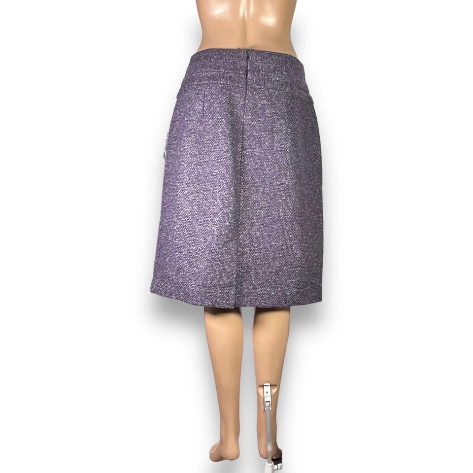 NUEVO CON ETIQUETAS Adrienne Vittadini, Negro, Púrpura Hasta la Rodilla Falda Tweed Talla 12 - "Kaitlin Foto 3 de 4