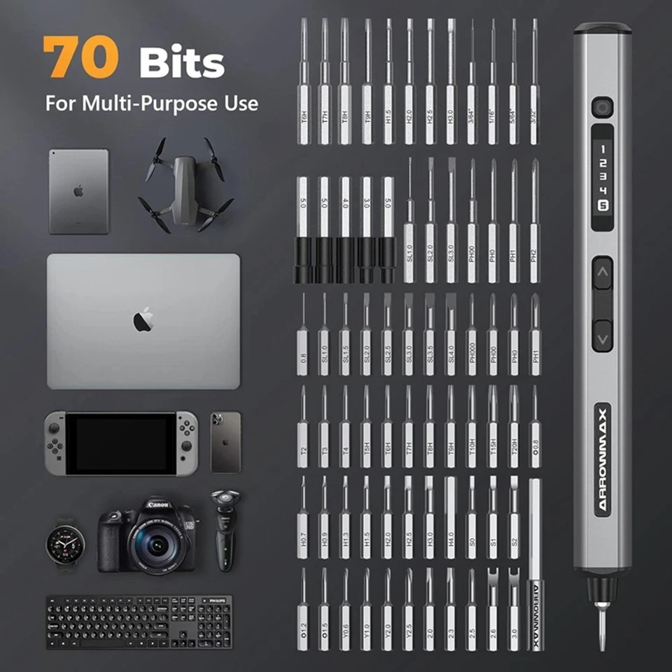 SES Ultra Mini Electric Screwdriver Set 70 in 1 Precision Cordless Screwdriver - Image 3 of 4