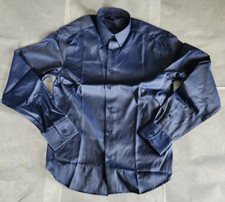 Quince The Untucked Dress Shirt Luxe Button Down, Dark Blue S Textured Cotton