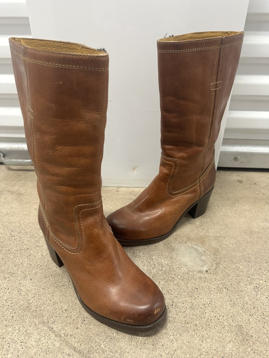 Frye Kendall Tall Cognac Brown Pull On Boots Women’s Size 3475430-COG  4015 F