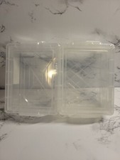 Storage Plastic Boxes Mini Stackable Set Organizer 2 Pack Clear Sealed