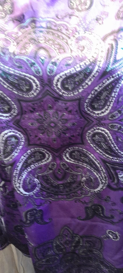 Womens Feathers Purple Paisley With Holes For Belt Belt Is Missing Size Medium - Image 2 of 4