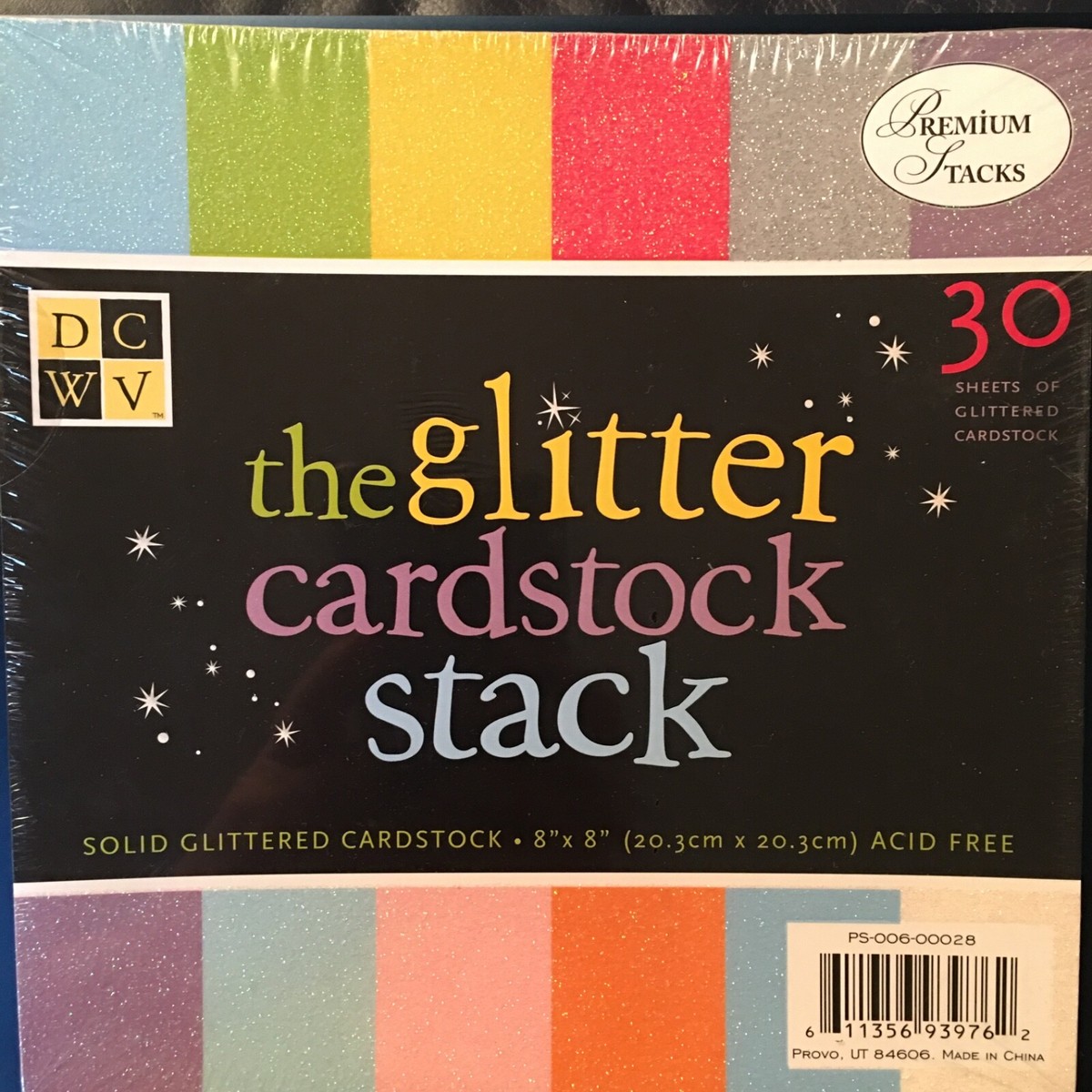 Diecuts With A View - Cartulina con purpurina (30 unidades, 30,5 x 30,5 cm), multicolor