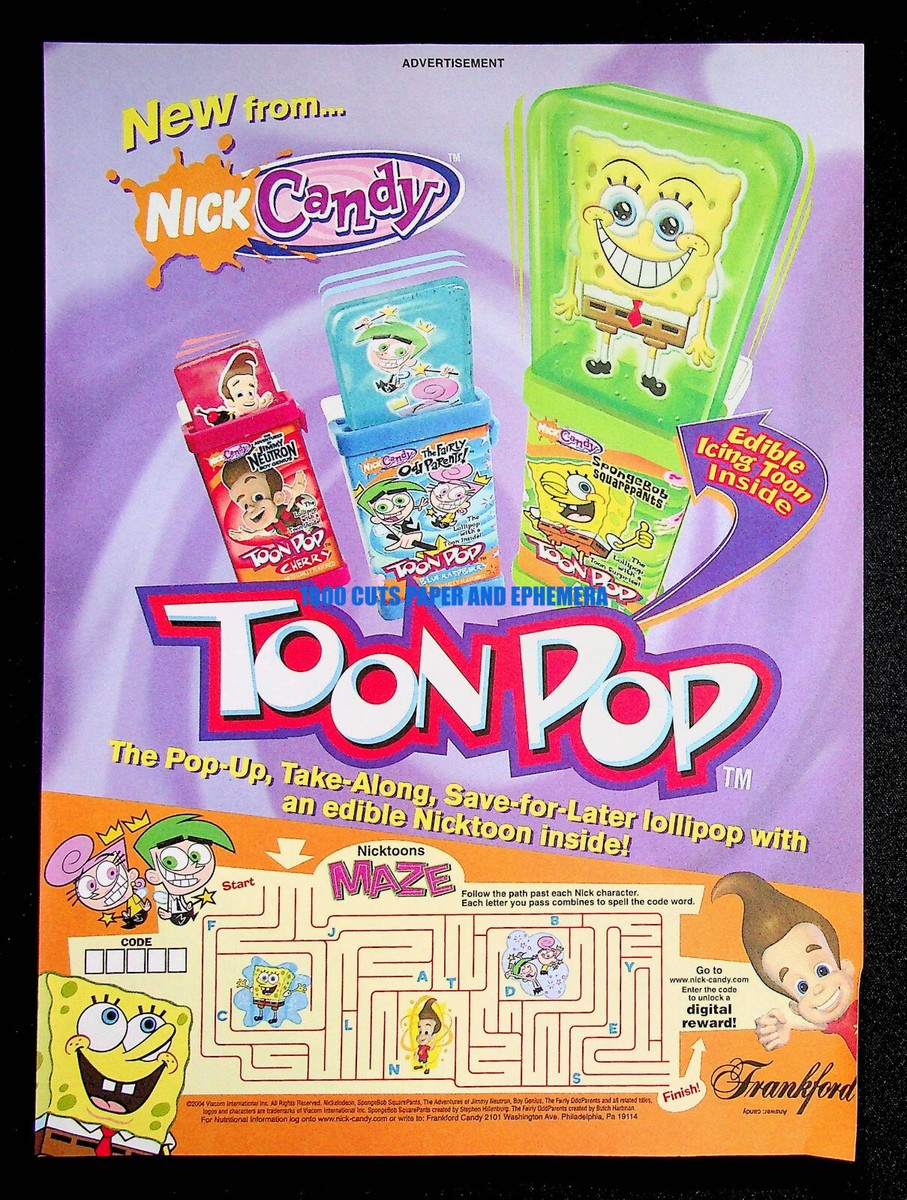 Toon Pop Nickelodeon Frankford Candy 2004 Trade Print Magazine Ad