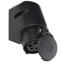 16A Cee Wandsteckdose IP44 5-Polig Schwarz Steckdose 5P 6H Pce 115-6X #43