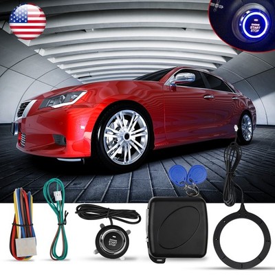  Car Ignition Switch 12V RFID Engine Start Push Button Keyless Entry Starter Kit