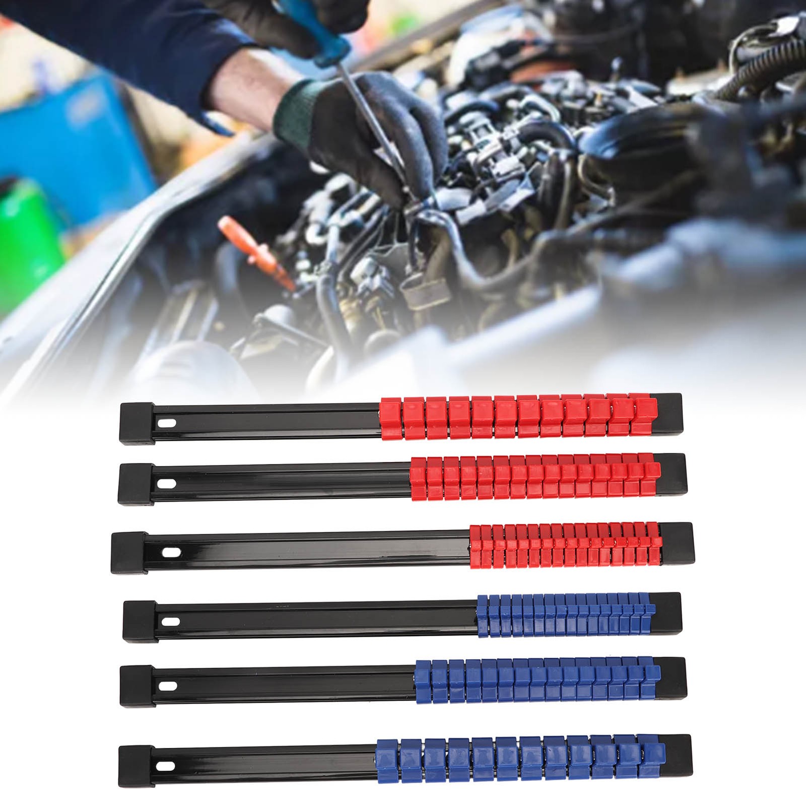 Socket Clip Rail Holder 1/2 3/8 1/4 Multipurpose Plastic Socket Organizer For To