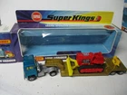 Matchbox Lesney Superkings K-23 Lowloader- BLUE CAB & Bulldozer- RED, box