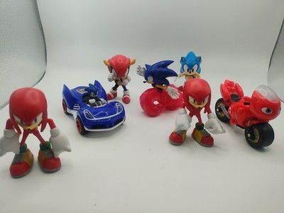 Sonic The Hedgehog Toy Lot 7 Pieces Sega Super Sonic Knuckles Car Armadillo 