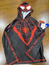 Boys Spider Man Miles Morales Hoodie Medium 7/8 NWT