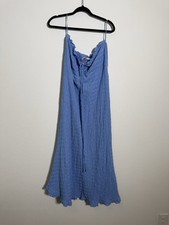 Free People FP Beach Blue Smocked Maxi Dress Boho Coastal Cottagecore Sundress