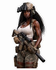 Girl Ar 15 Sticker Car Bumper Gun Decal .556 Tactical Military Nvg Hot Woman
