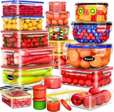 40 Pcs Food Storage Containers with Lids Airtight- Plastic Meal Prep Container f