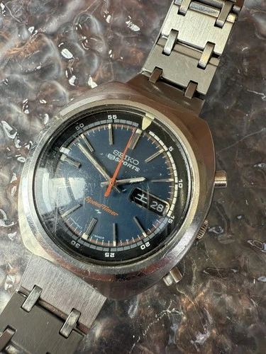 Seiko 1970s Vintage Chronograph Watch Automatic Flyback Speed Timer 7017-6040
