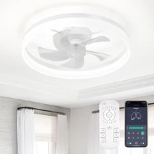 Ceiling Fans with Lights and Remote, 20 Inch Flush Mount Low Noise Fan, Reversib