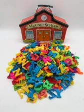 HUGE LOT Parents Magazine Magnet School 309 Pieces Letters Numbers Battat Learn