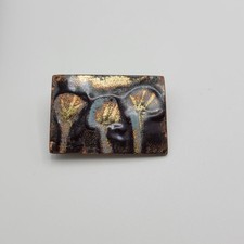 Artistic Handmade Square Copper Unmarked Brooch