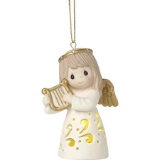 Precious Moments Light Up Angel Porcelain Ornament Make Sweet Melody 171026 New