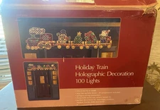 Sears Christmas Holographic Train Light Up Xmas Decor  60" Long Outdoor/Indoor