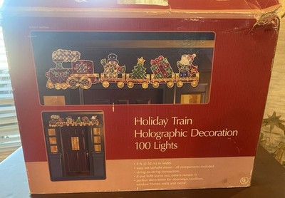 Sears Christmas Holographic Train Light Up Xmas Decor  60'' Long Outdoor/Indoor