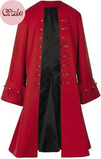 Mens Pirate Coat Jacket Medieval Steampunk Vintage Tailcoat Costume