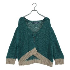 Mina Perhonen  Puisto Cotton Knit Cardigan 38 Green Women Used KLDR-0
