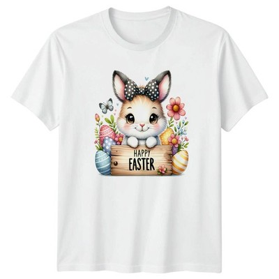 Frohe Ostern Damen T-Shirt süß Hase Ostern Urlaub Geschenk für Sie