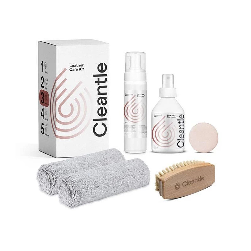 Kit entretien cuir voiture et salon, nettoyant sièges auto et baume rénovateur pour cuir lisse