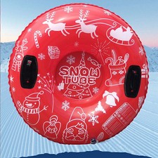 94*94cm Xmas-Rodelreifen Snow Tube Schneereifen Aufblasbar Schlitten mit Griffen