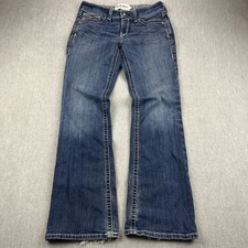 Ariat REAL Jeans Womens 29R 31x32 Bootcut Thick Stitch Distressed Western Denim