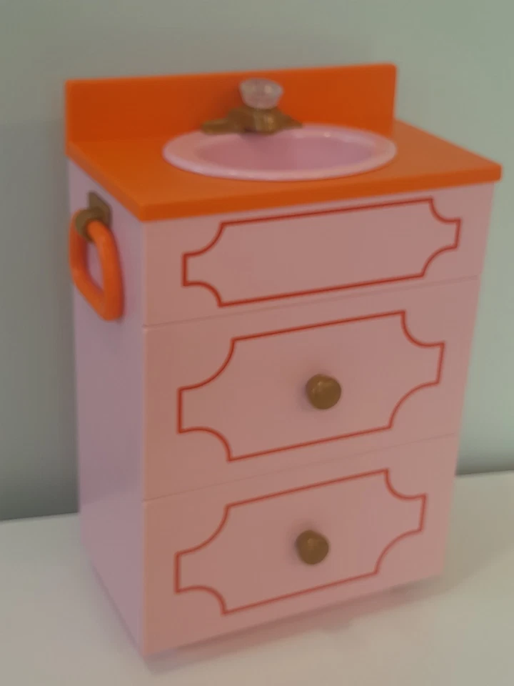 Fregadero de baño y toalla American Girl Julie's + cepillo de dientes para muñecas de 18" AG Foto 2 de 4