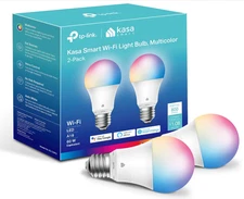 Kasa Smart Light Bulbs–Full Color, Dimmable, WiFi, A19,2-Pack, Alexa&Google Home