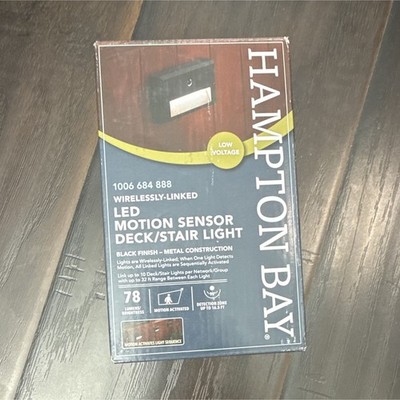Hampton Bay Wireless-Linked LED Motion Sensor Deck Light Low Voltage Black 78lm