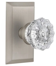 Nostalgic Warehouse STUCRY_PSG_234_NK Crystal Solid Brass Passage - Nickel