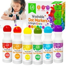 Dot Markers for Toddlers and Kids,6 Color 1 Count Pack of 6 , Multicolor