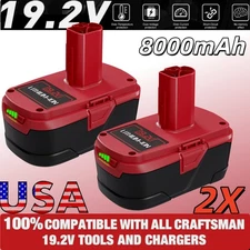 2Pack 8.0Ah For Craftsman 19.2 Volt 11375 Battery C3 DieHard 130279005 130279003