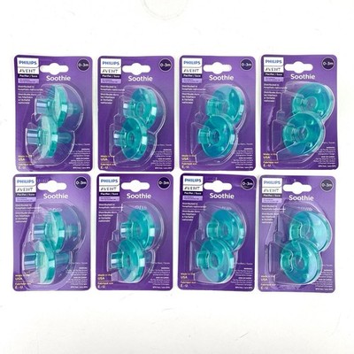 NIB Philips Avent Soothie Pacifier 0-3m for Newborns BPA Free 8 Packs (16-count)