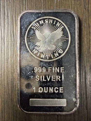 1 Troy oz Sunshine Mint .999 Fine Silver Bar Mint Mark SI